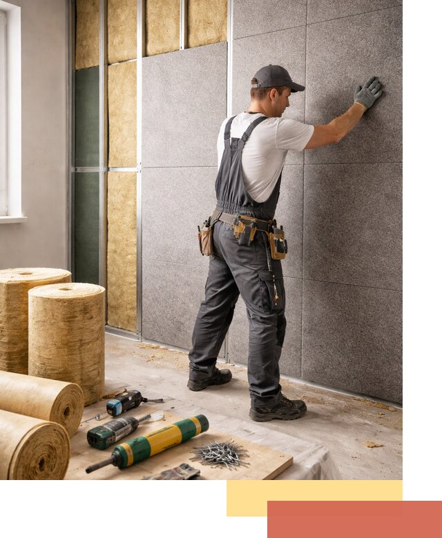 Профессиональная шумоизоляция стен в Добрянке для квартиры и офиса