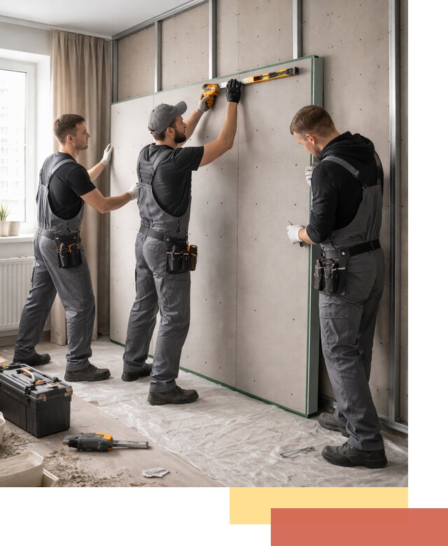 Шумоизоляция стен панелями ЗИПС в Добрянке для жилых и коммерческих помещений