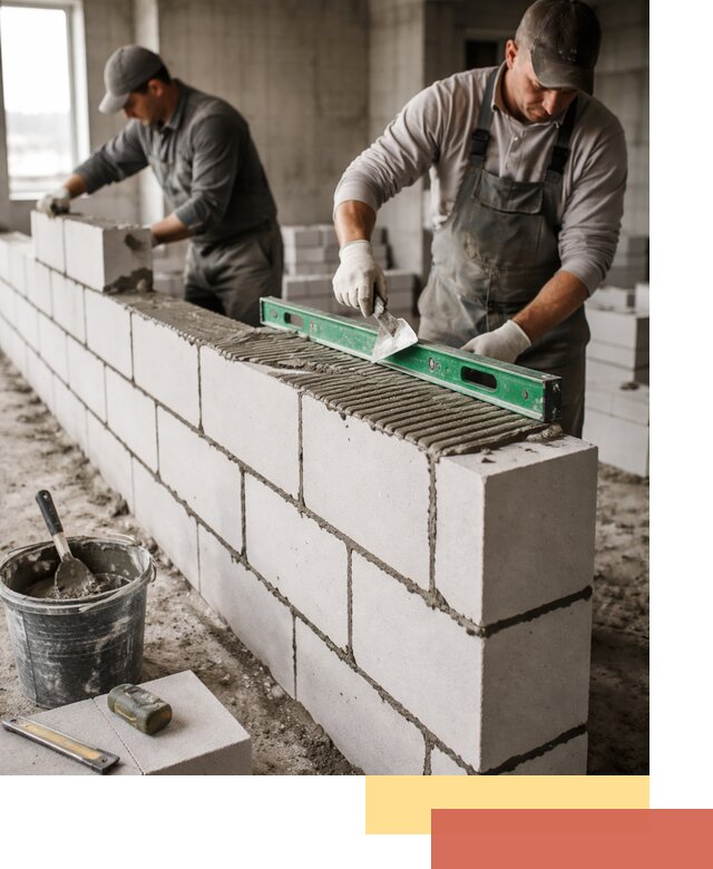 Кладка перегородок из газобетона в Добрянке быстро и качественно