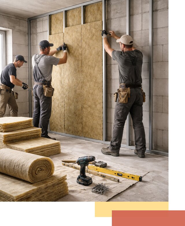 Шумоизоляция перегородок из блоков в Добрянке — монтаж и защита шумоизоляцией