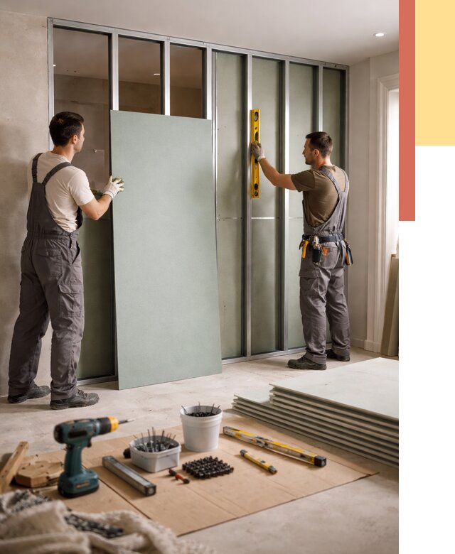 Перегородка из влагостойкого гипсокартона в Добрянке от 4849 руб. — монтаж под ключ | ОТДЕЛОЧНИК-Дбр