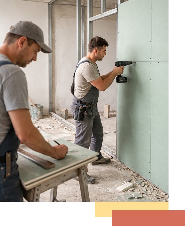 Перегородки из влагостойкого гипсокартона под ключ в Добрянке