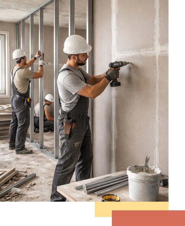 Перегородки из огнестойкого гипсокартона в Добрянке под ключ