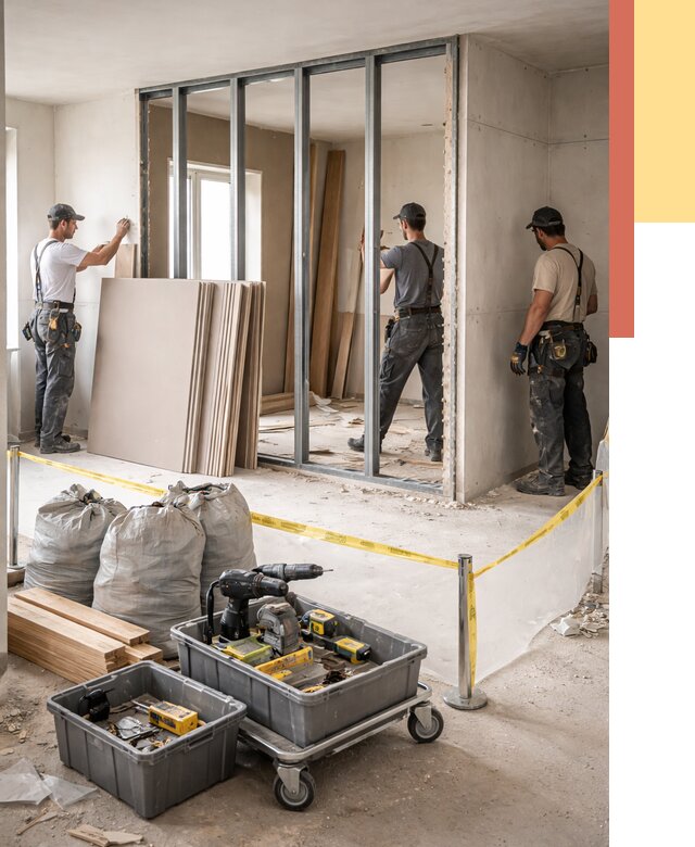 Перенос гипсокартонной перегородки в Добрянке под ключ от 4546 руб. | Демонтаж и монтаж – ОТДЕЛОЧНИК-Дбр