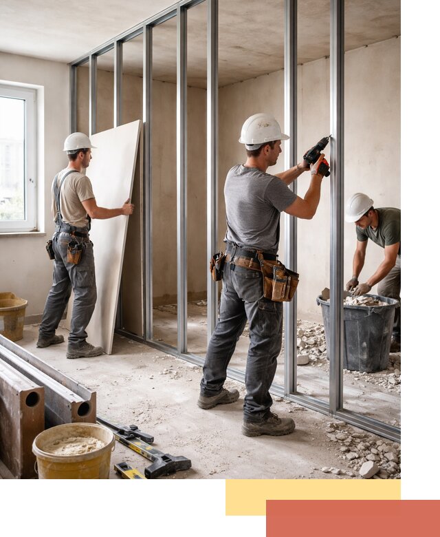 Перенос гипсокартонной перегородки в Добрянке профессионально и быстро