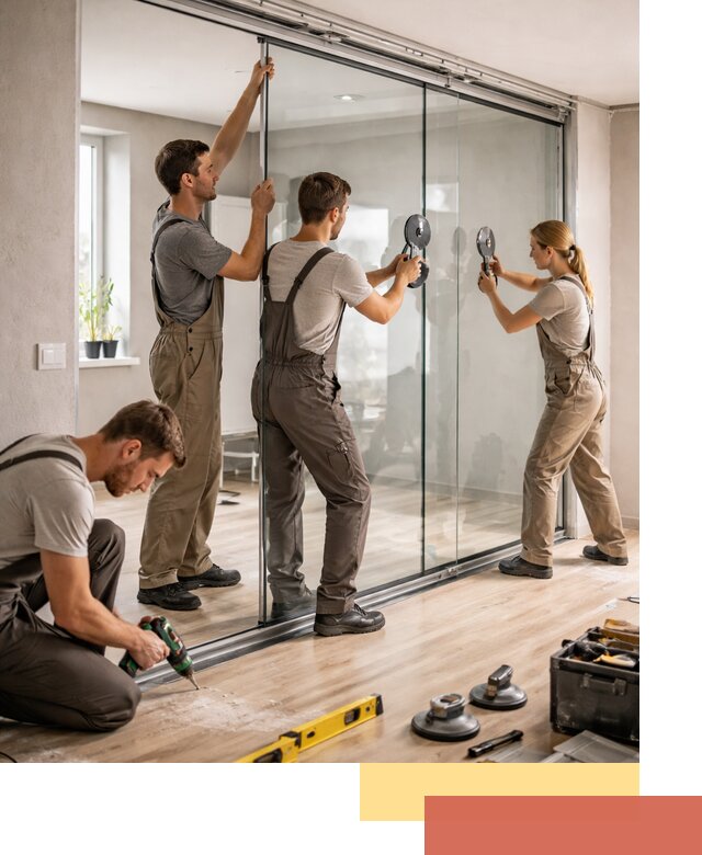 Изготовление стеклянных перегородок на заказ в Добрянке