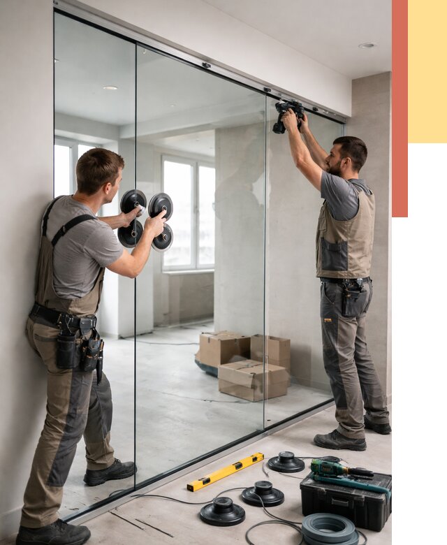 Монтаж стеклянных перегородок в Добрянке от 6566 руб. | ОТДЕЛОЧНИК-Дбр