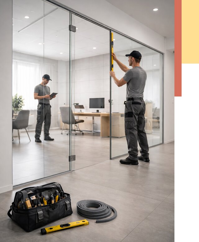 Цельностеклянные перегородки под ключ в Добрянке от 9597 руб. — монтаж и цены | ОТДЕЛОЧНИК-Дбр