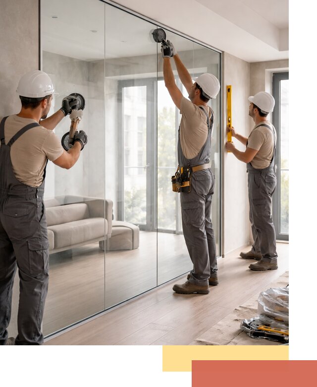 Перегородки из закаленного стекла в Добрянке для офисов и квартир