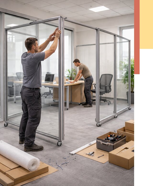 Мобильные офисные перегородки в Добрянке от 12628 руб. — установка под ключ | ОТДЕЛОЧНИК-Дбр