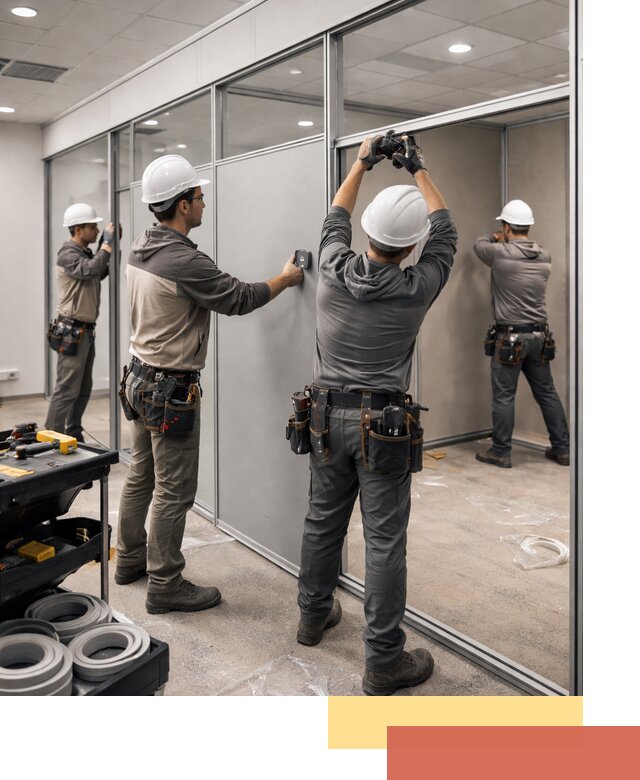 Мобильные офисные перегородки под ключ в Добрянке