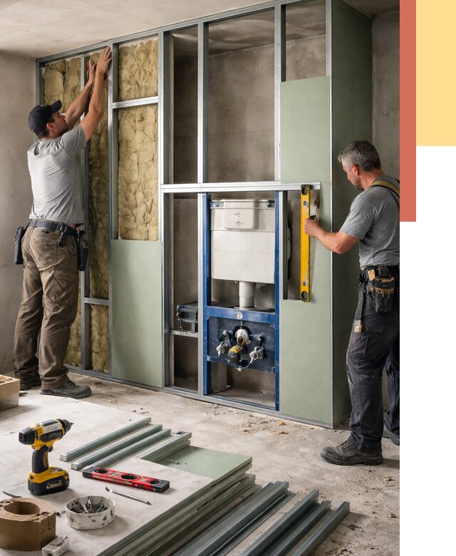 Установка сантехнических перегородок в Добрянке от 8587 руб. | ОТДЕЛОЧНИК-Дбр