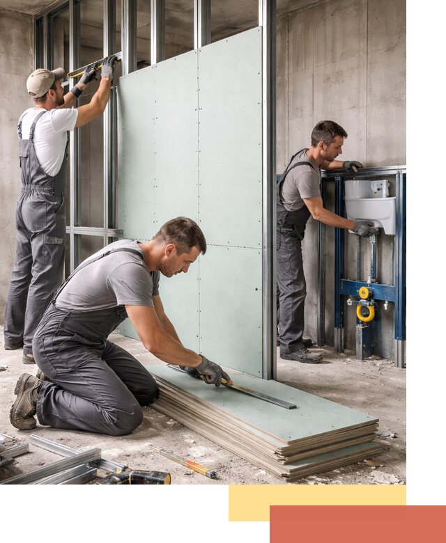 Монтаж и ремонт сантехнических перегородок в Добрянке