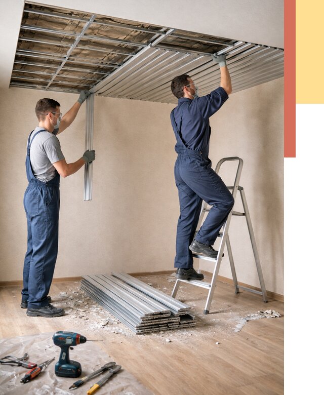 Демонтаж реечного потолка в Добрянке от 4546 руб. быстро и недорого | ОТДЕЛОЧНИК-Дбр