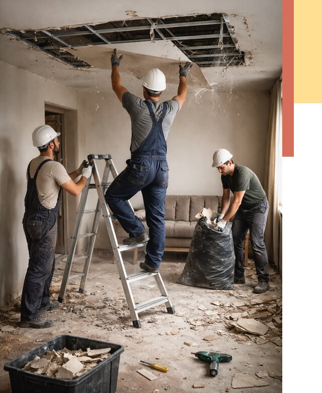 Демонтаж гипсокартонного потолка в Добрянке от 424 руб. за м2 — ОТДЕЛОЧНИК-Дбр