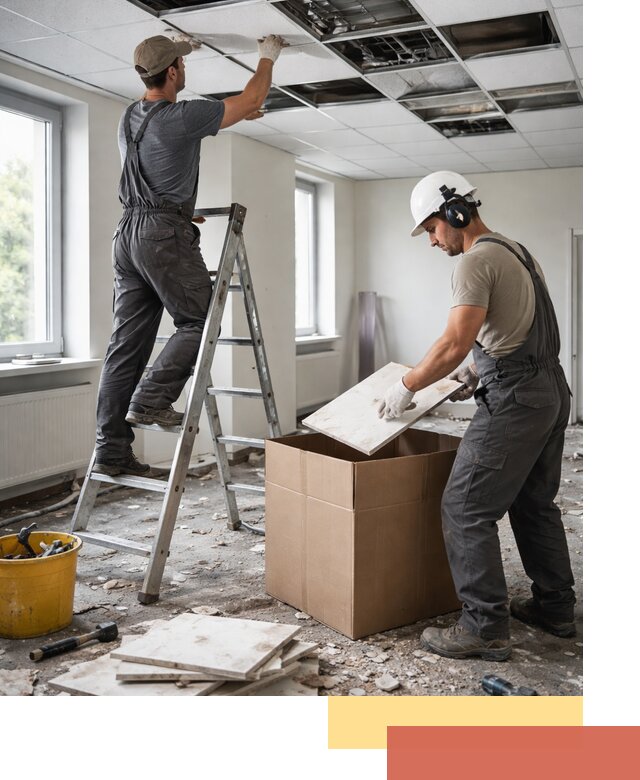 Демонтаж потолочной плитки в Добрянке быстро и аккуратно