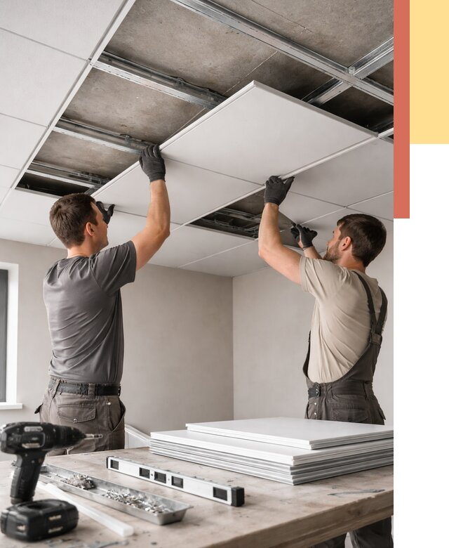 Монтаж кассетного потолка в Добрянке от 4546 руб/м2 — установка и сборка | ОТДЕЛОЧНИК-Дбр