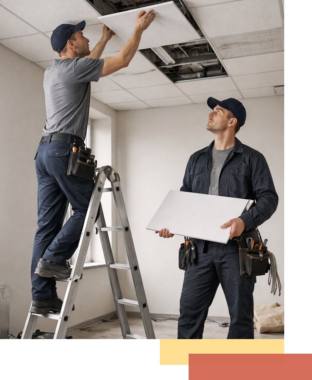 Обслуживание подвесного потолка в Добрянке — ремонт и чистка