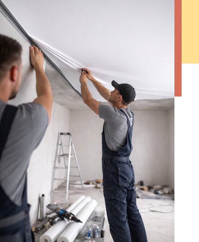 Монтаж матового натяжного потолка в Добрянке от 4546 руб./м² — быстро и недорого | ОТДЕЛОЧНИК-Дбр