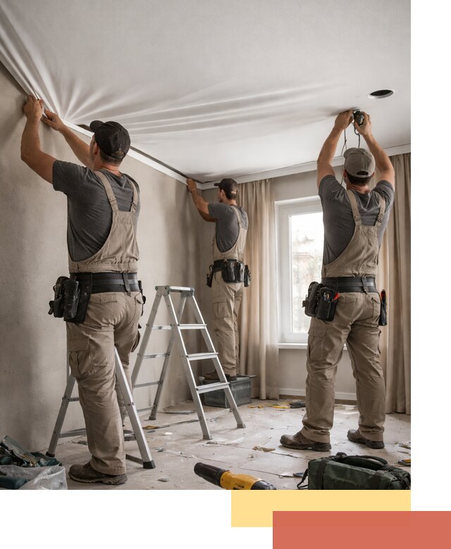 Монтаж матового натяжного потолка в Добрянке качественно и быстро