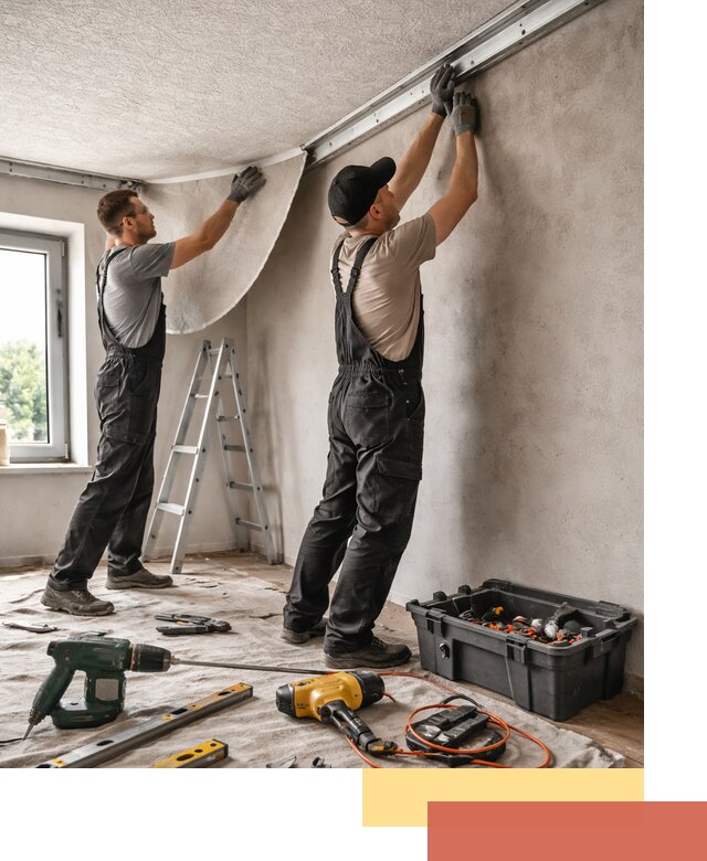 Монтаж фактурного натяжного потолка в Добрянке качественно и быстро