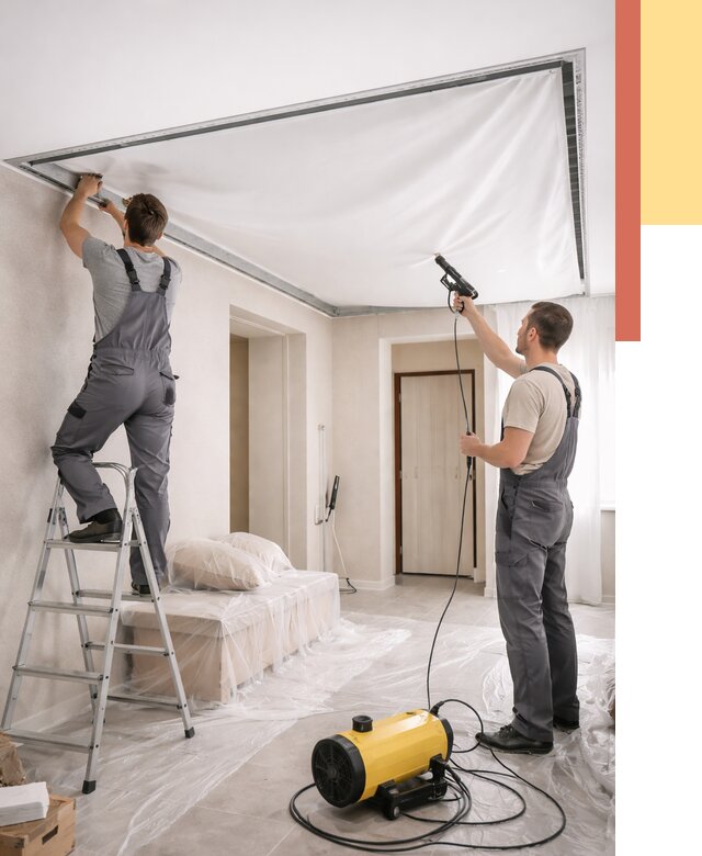 Монтаж натяжного потолка в прихожей в Добрянке от 2677 руб. под ключ | ОТДЕЛОЧНИК-Дбр