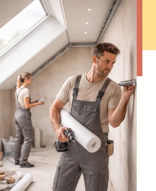 Монтаж натяжного потолка на мансарде в Добрянке от 3536 руб. | ОТДЕЛОЧНИК-Дбр