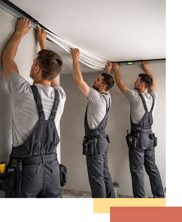 Теневые натяжные потолки в Добрянке: монтаж и отделка быстро и качественно