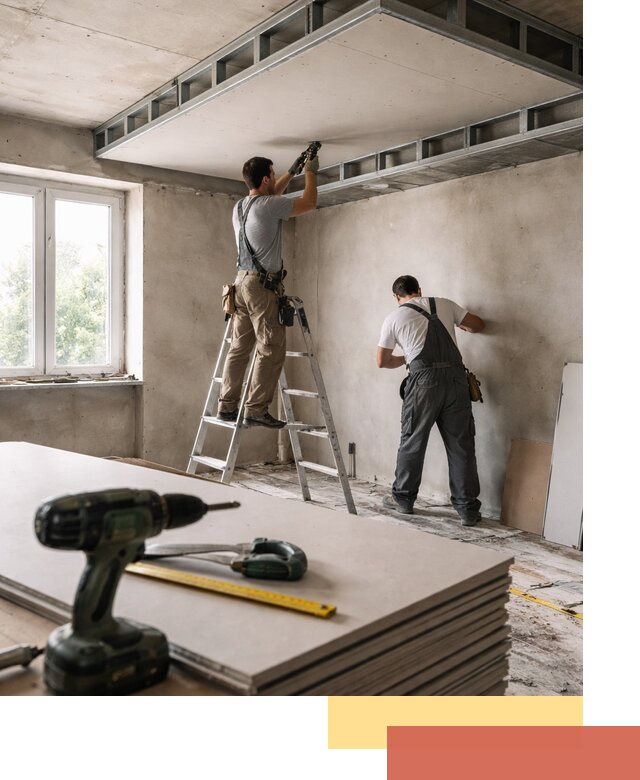 Двухуровневый потолок из гипсокартона в Добрянке