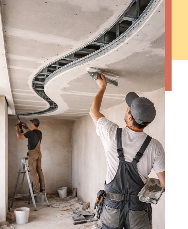 Криволинейный потолок из гипсокартона в Добрянке от 2121 руб./м2 | ОТДЕЛОЧНИК-Дбр