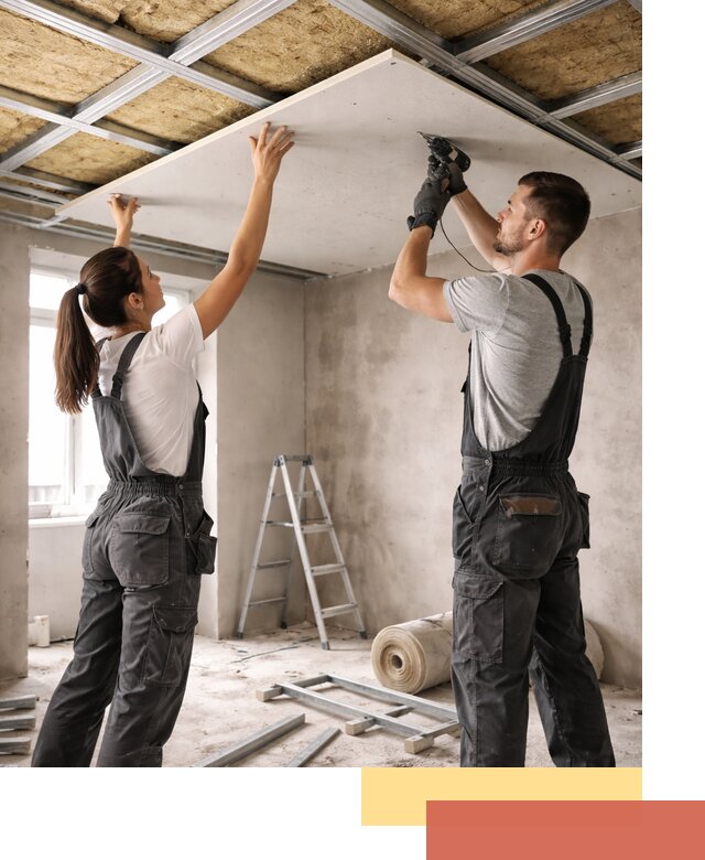 Звукоизоляция потолка из ГКЛ в Добрянке профессионально и надежно