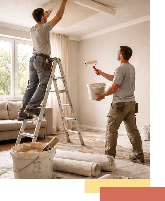 Поклейка обоев на потолок в Добрянке — качественно и быстро