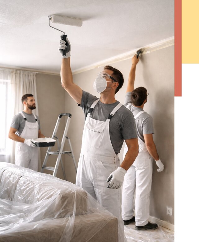 Покраска потолка водоэмельсионной краской в Добрянке от 2222 руб/м² — услуги под ключ | ОТДЕЛОЧНИК-Дбр