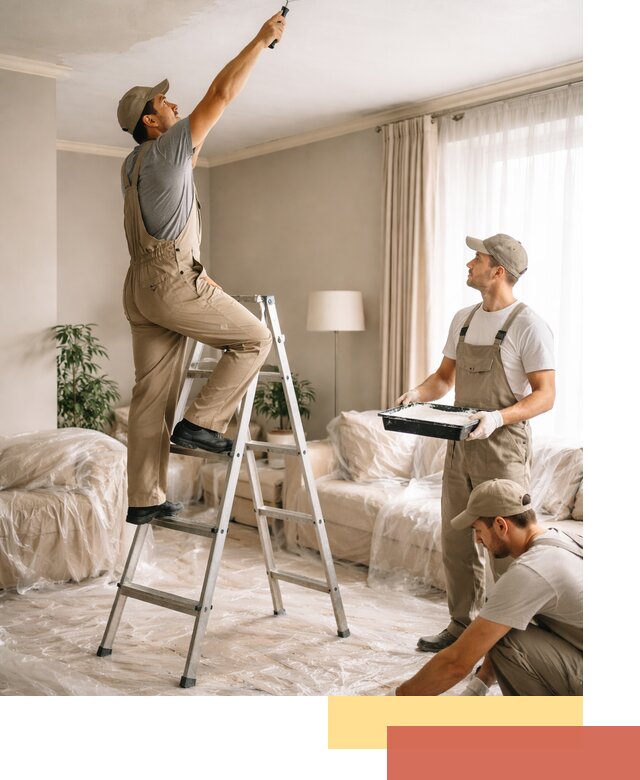 Покраска потолков акриловой краской в Добрянке качественно и быстро