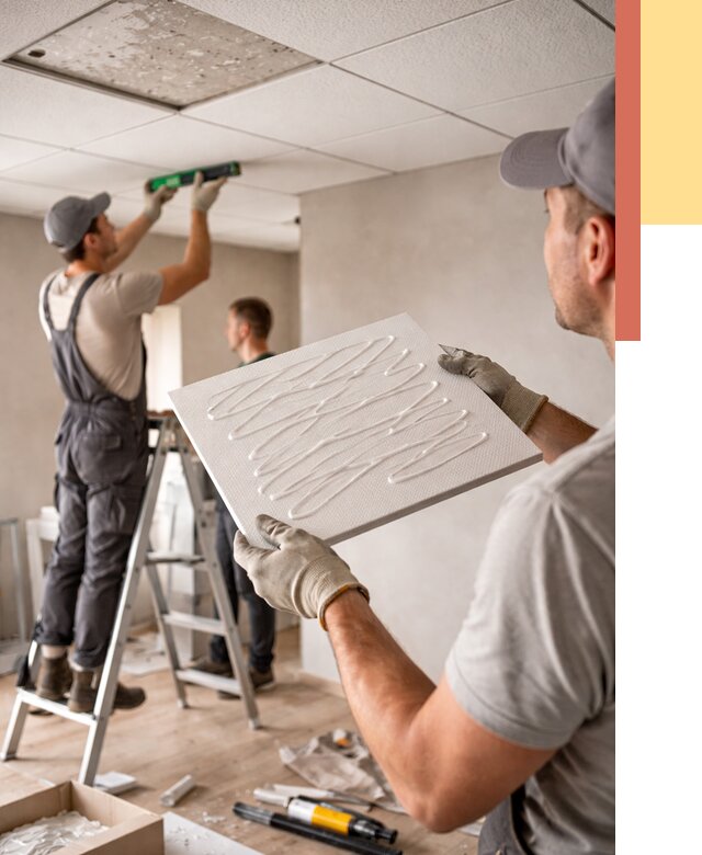 Монтаж потолочной плитки в Добрянке от 4546 руб. — быстро и недорого | ОТДЕЛОЧНИК-Дбр