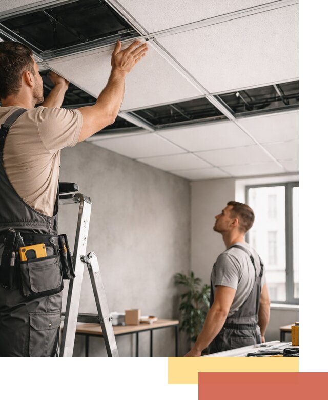 Монтаж потолочной плитки в Добрянке качественно и в срок