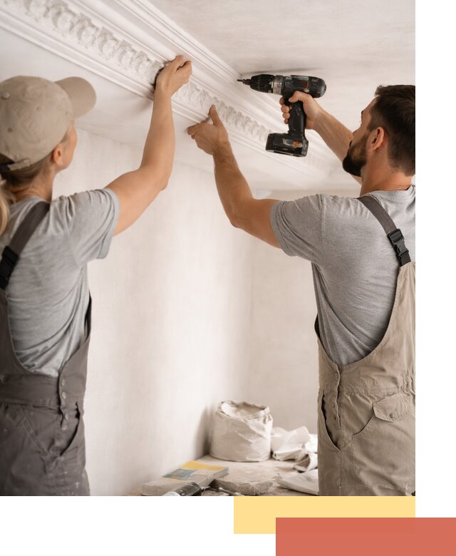 Профессиональный монтаж лепнины на потолок в Добрянке