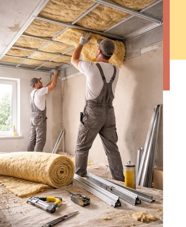 Утепление потолка в Добрянке от 7273 руб/м2 — недорого, быстро, под ключ | ОТДЕЛОЧНИК-Дбр