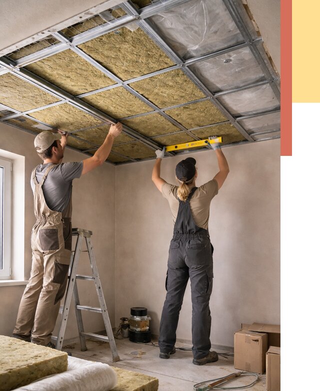 Шумоизоляция потолка в Добрянке от 1263 руб. под ключ — услуги ОТДЕЛОЧНИК-Дбр